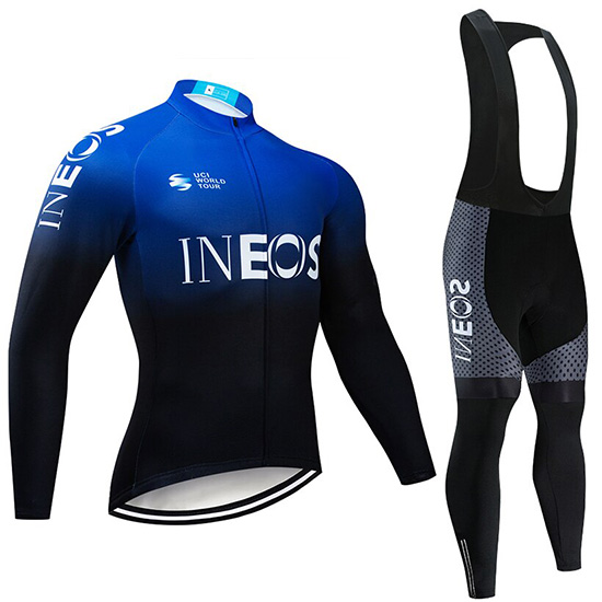 2019 Maillot Castelli Ineos Tirantes Mangas Largas Negro Azul